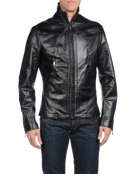 versace black jean jacket|Versace Jeans couture leather jacket.